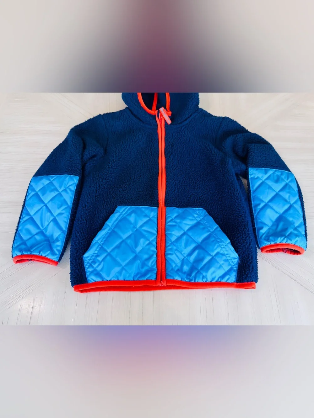 Cat & Jack Toddler Navy Blue Fleece Quilted Zip-Up Jacket - Size 5T